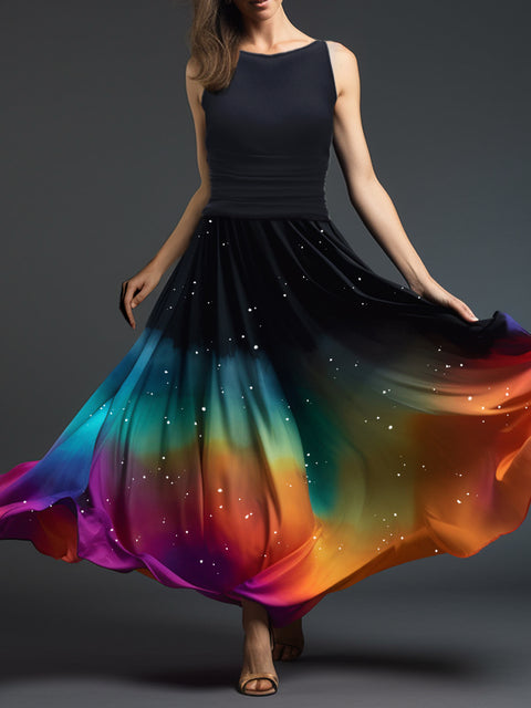 Women's Artistic Gradient Dress Maxi Dress