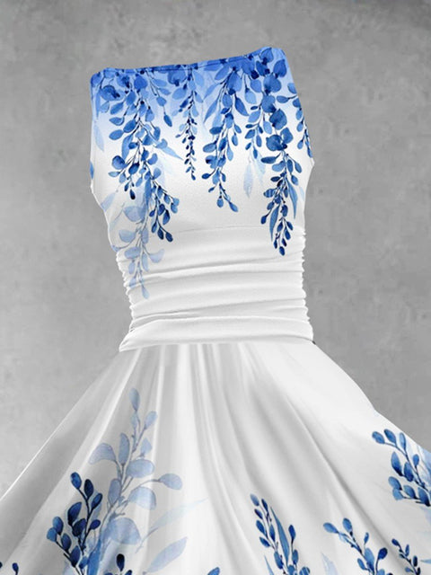 Women's Floral Gradient Midi Dress