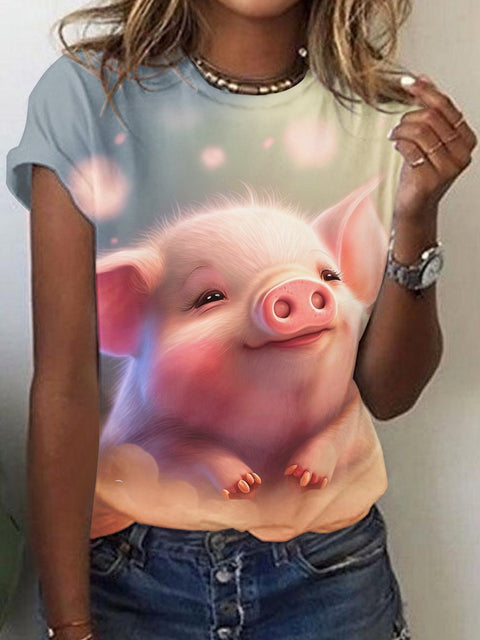 Cute Flower Pig T-shirt