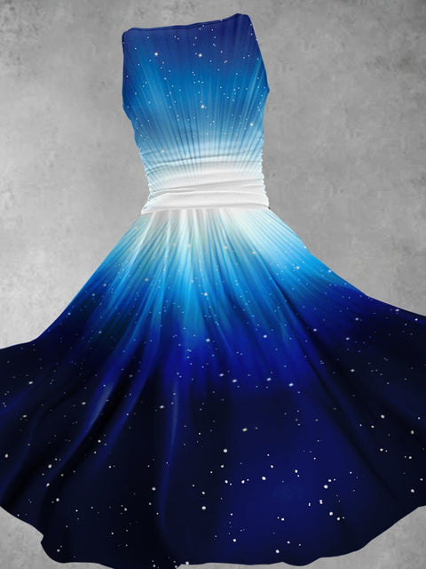 Women's Blue Gradient Midi Dress