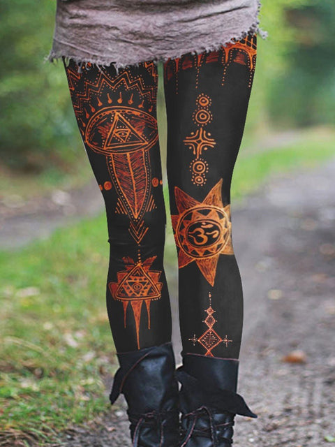 Mandala Tie Dye Art Print Casual Leggings