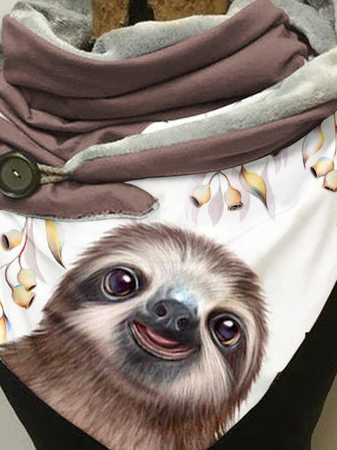 Cute Sloth Print Casual Scarf