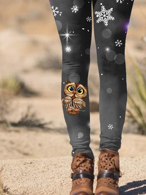 Women's Owl Casual Print Leggings