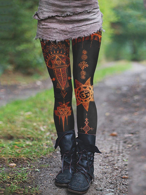 Mandala Tie Dye Art Print Casual Leggings