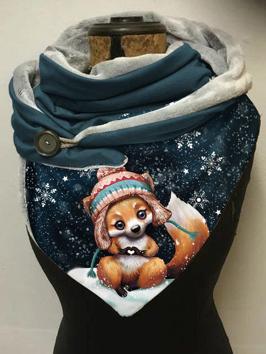 Winter Fox Snowflake Casual Scarf and Shawl– rosesealiy
